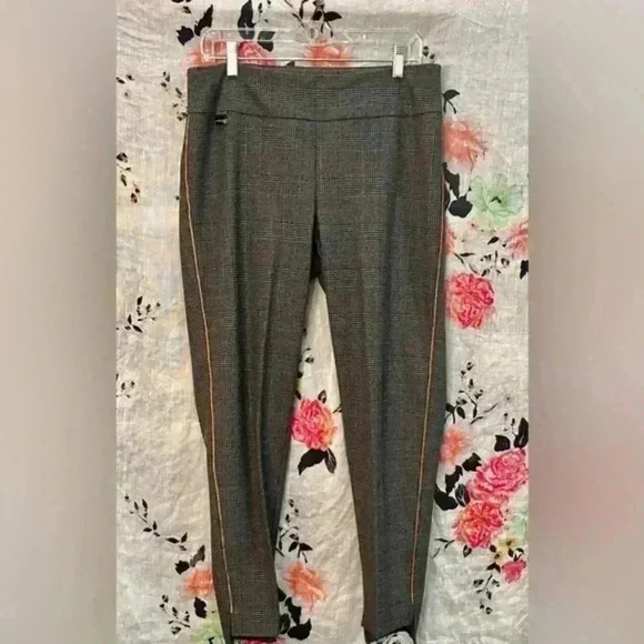 Lisette L Gray/Blk Pull On Ankle Pant‎ w/metallic trim Women's Size 10 - Picture 1 of 8